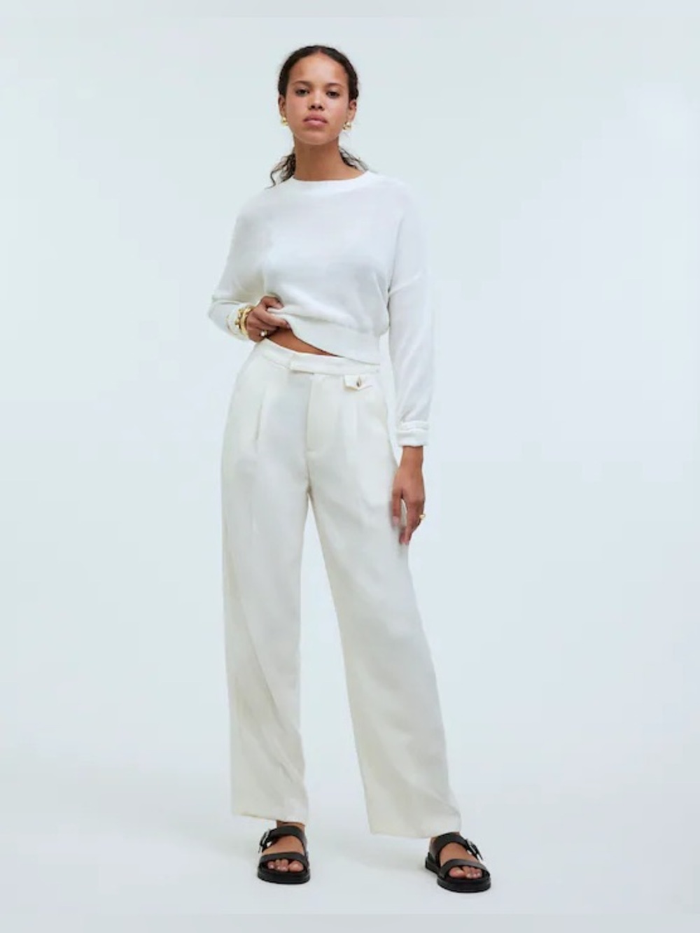Madewell Rosedale High-Rise Straight Pant in Crepe Petite 00 nwt